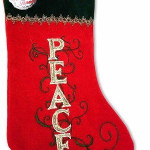 SANTA'S FINEST Christmas Holiday 19 Inch Classic Red Velvet Stockings